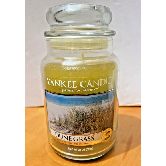 Yankee Candle Retired DUNE GRASS Large 22oz WHITE LABEL RARE USA Beach Theme NEW